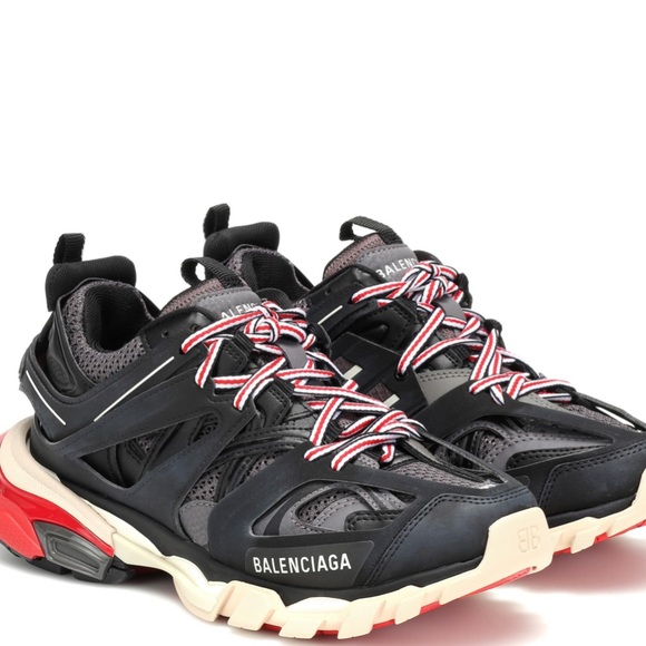 Womens Balenciaga Track Runner 
Black Grey Red & Nude - Picture 1 of 3